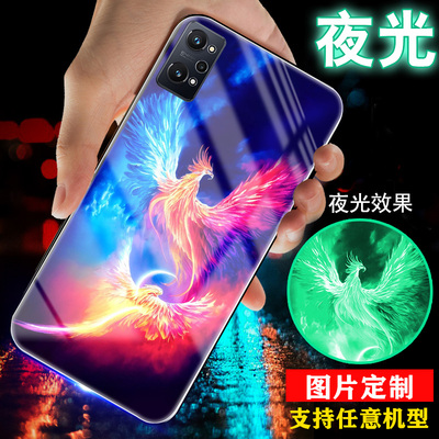 适用真我opporealmeQ5手机壳Q3夜光Q5i玻璃realmeQ龙Q3S凤凰q2网红q3i新品男士女生款外套Q5pro情侣潮牌酷