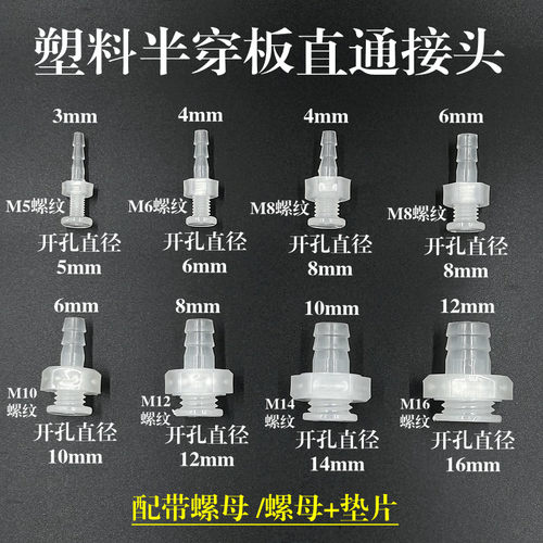 半穿板直通接头宝塔接头带螺母