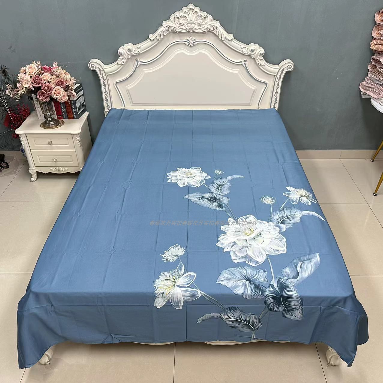 太美了吧~微瑕纯棉贡缎长绒棉床单数码独版印花丝滑舒适轻奢床上