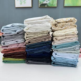 出kou日单纯全棉贡缎床笠纯色全包防尘保护套1/1.2/1.35/1.5超值