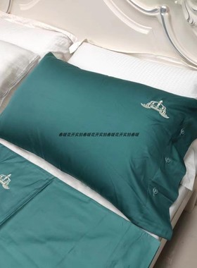 单只2#60支100棉贡缎纯色素色枕套通用4874宽边款丝滑柔软细腻全