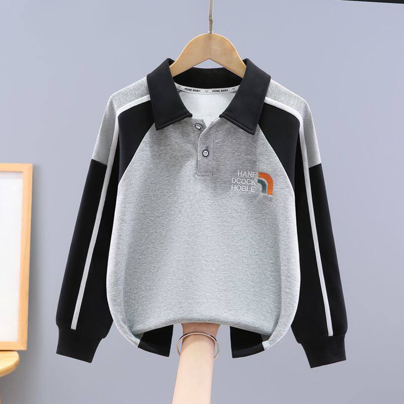 男童春装卫衣春秋款2026新款中大童男孩洋气上衣儿童打底衫炸街潮