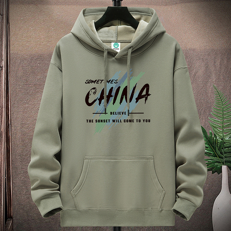 青少年潮流连帽卫衣纯棉套头帽衫