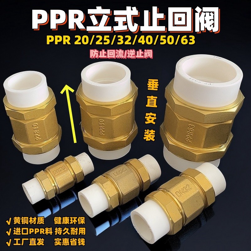 黄铜PPR立式止回阀单向防倒流图片