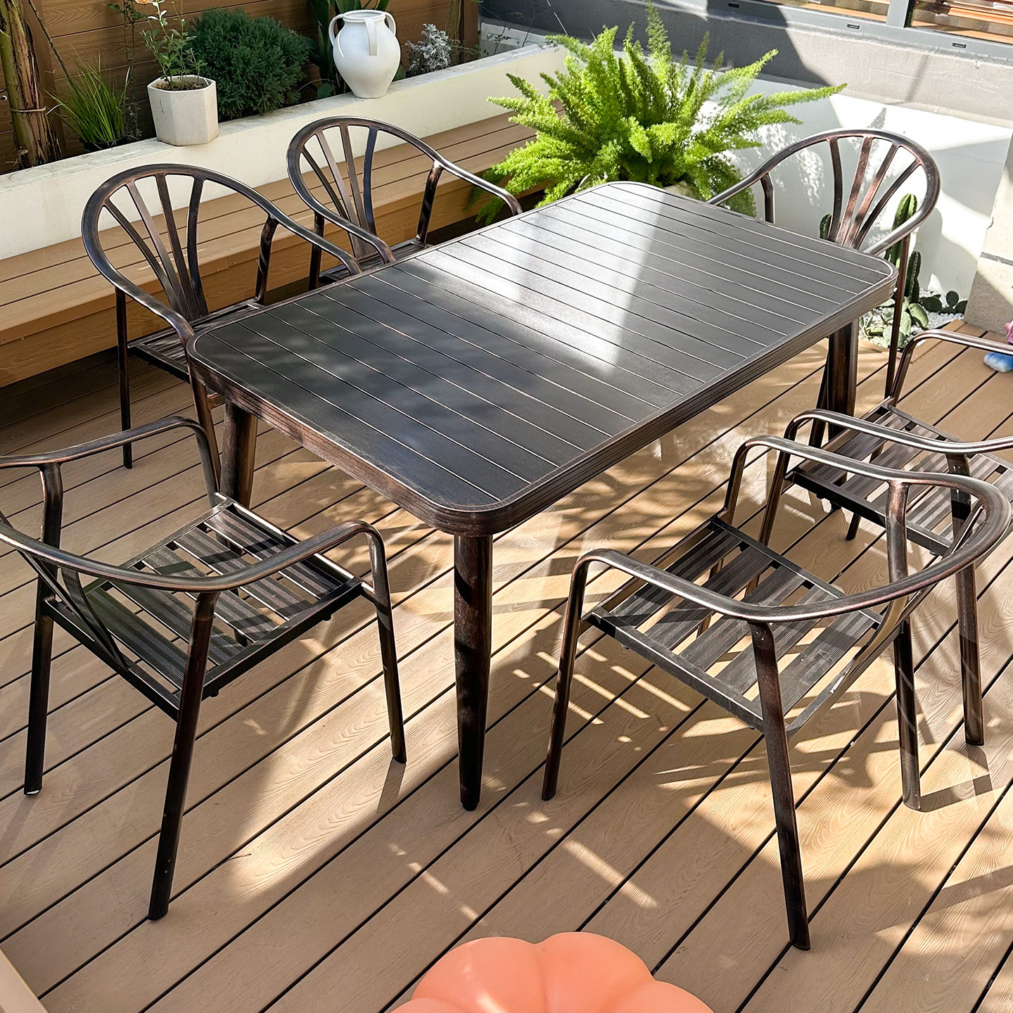 户外桌椅庭院铸铝露天阳台别墅花园室外休闲椅铁艺防晒五件套组合,住宅家具,桌椅套件,淘宝优惠券,粉丝福利购,淘宝优惠卷