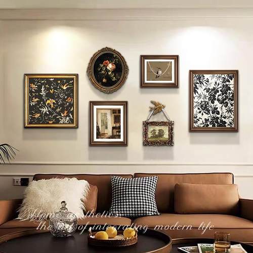 美式复古客厅装饰画组合壁画