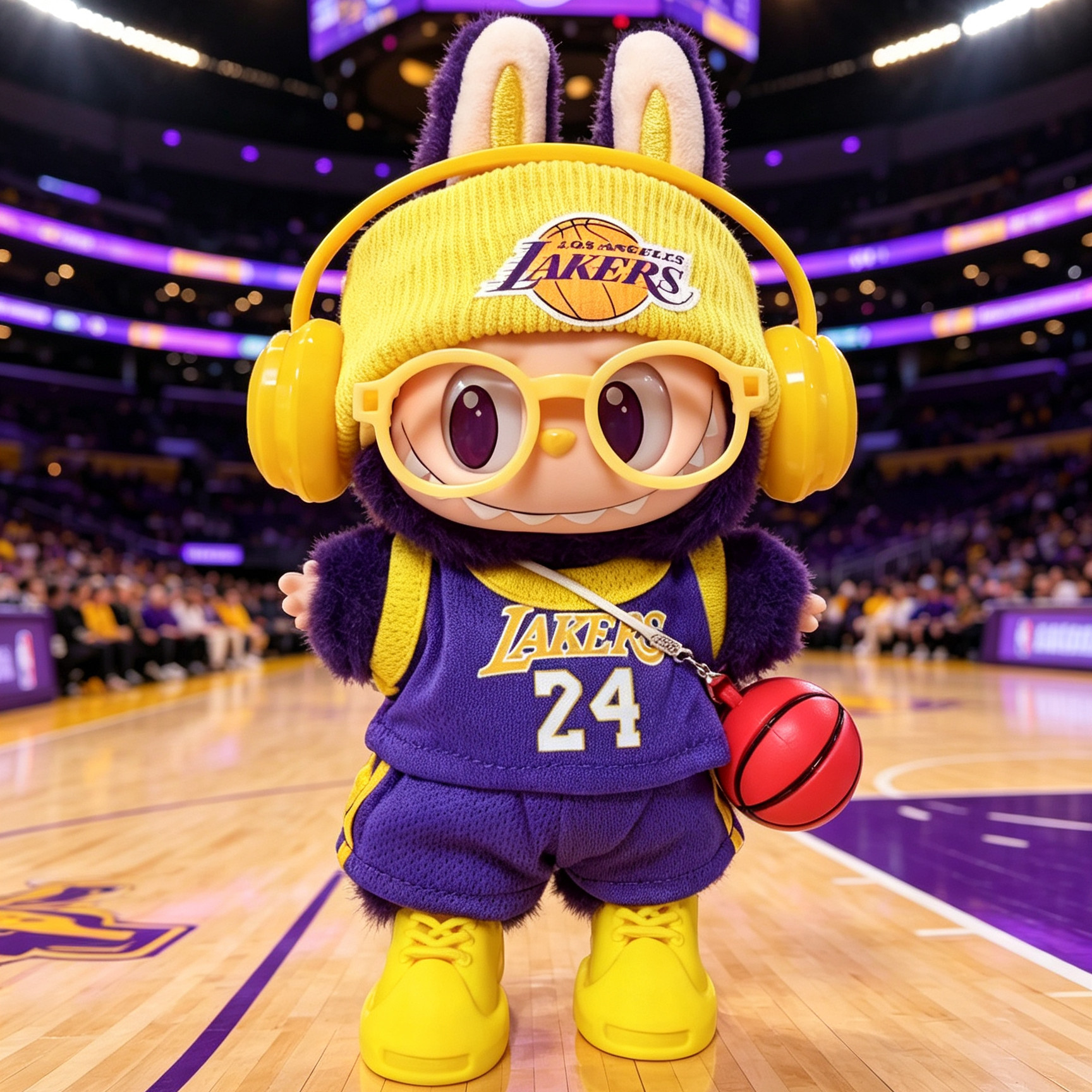 正品labubu小米兰NBA湖棉花娃娃/毛绒玩具娃