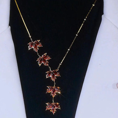 秋冬新款高级感轻奢枫叶项链