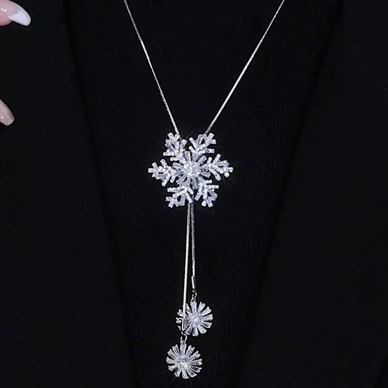 秋冬百搭时尚雪花毛衣链