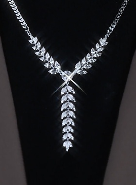 2026年新款潮百搭麦穗项链女小众设计感毛衣链网红衣服挂件配饰品