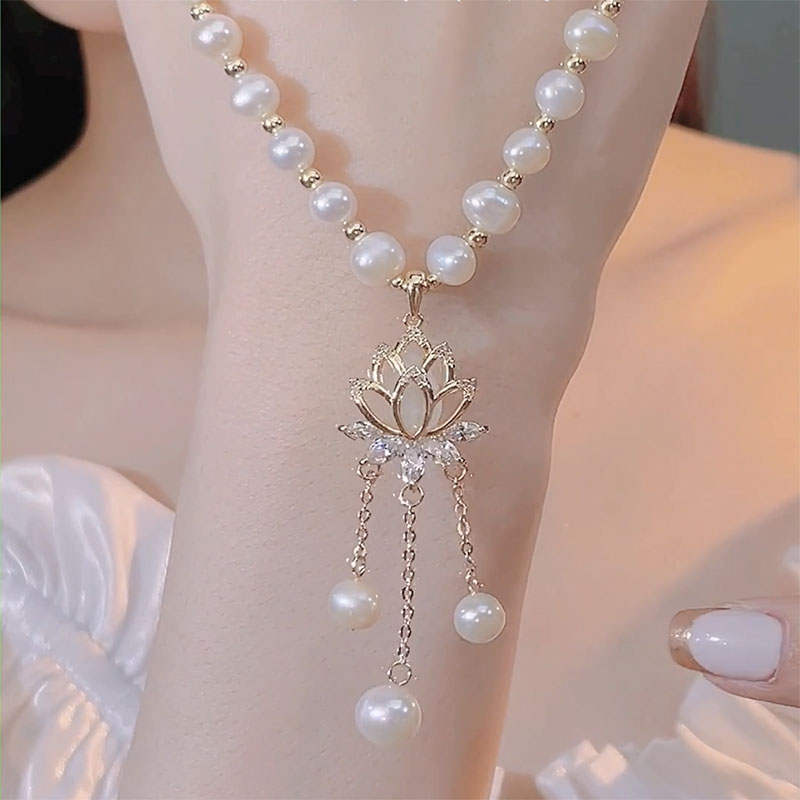 步步生莲珍珠项链女轻奢高级感