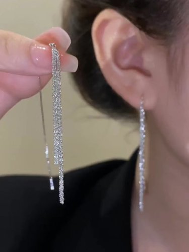 闪耀满天星流苏长款耳线