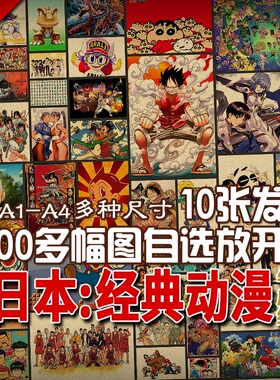 20-100张复古牛皮纸海报 日式日本经典动漫装饰 居酒屋寿司料理店