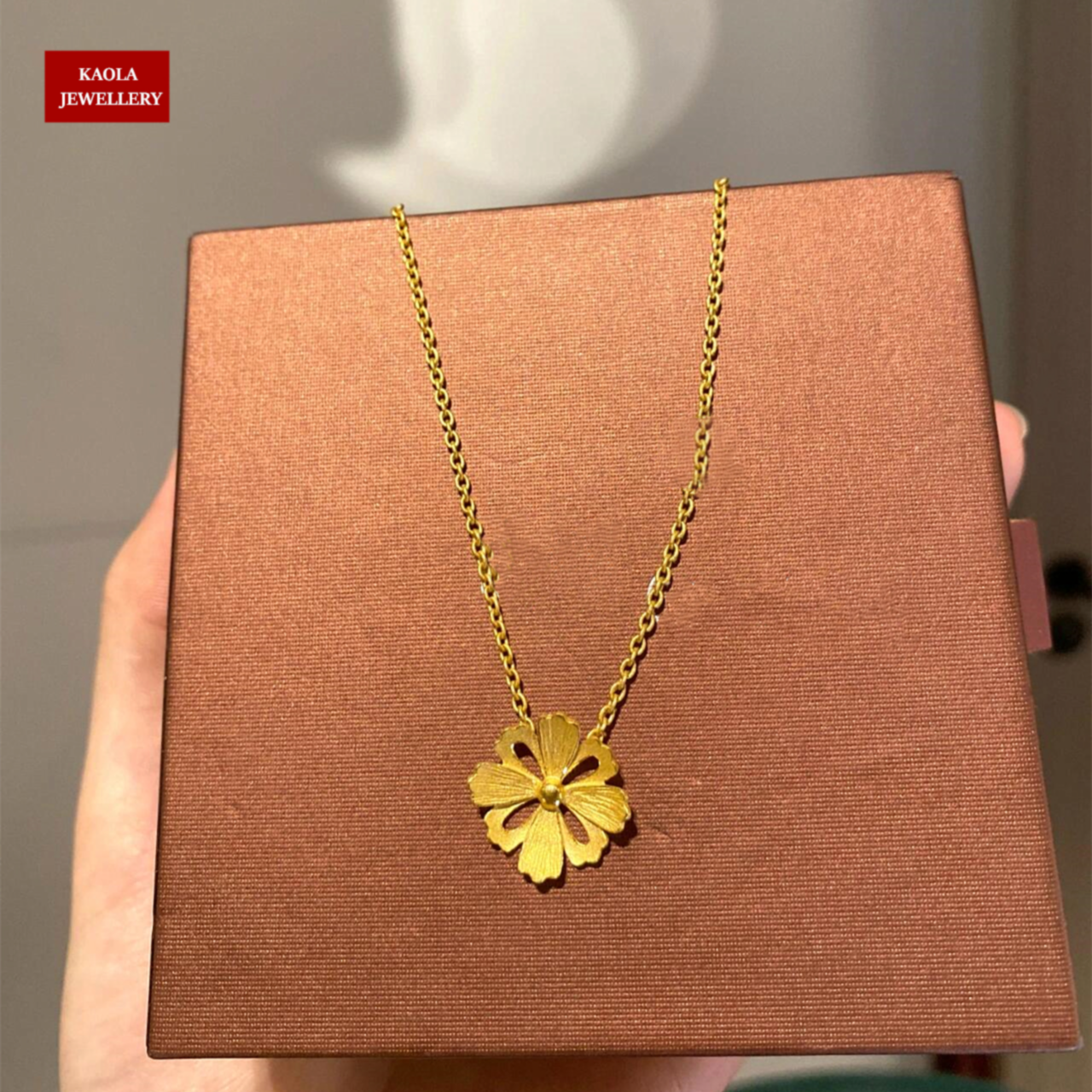 18K金花韵格桑花项链小香风