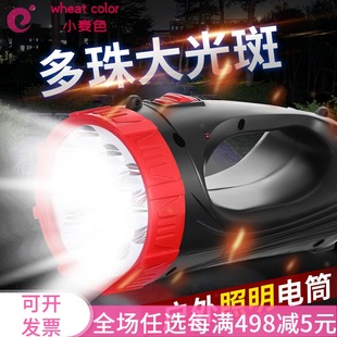 12灯LED充电手电筒 二档户外强光探照灯手提手电筒露营照明灯头灯