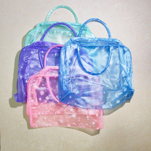 透气网洗漱袋户外旅行化妆品收纳袋可视整理袋手拎浴室防水洗漱包
