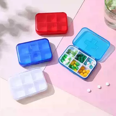 双层六格迷你小药盒随身药盒