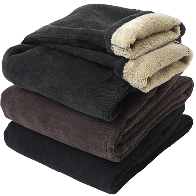 秋冬爸爸加绒加厚外穿老人休闲裤