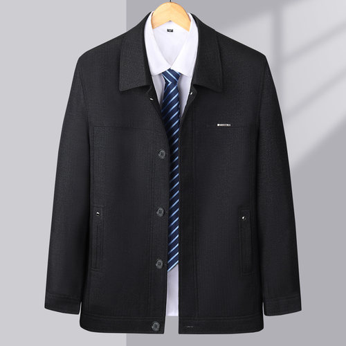 男士爸爸外套春秋款老人爷爷衣服