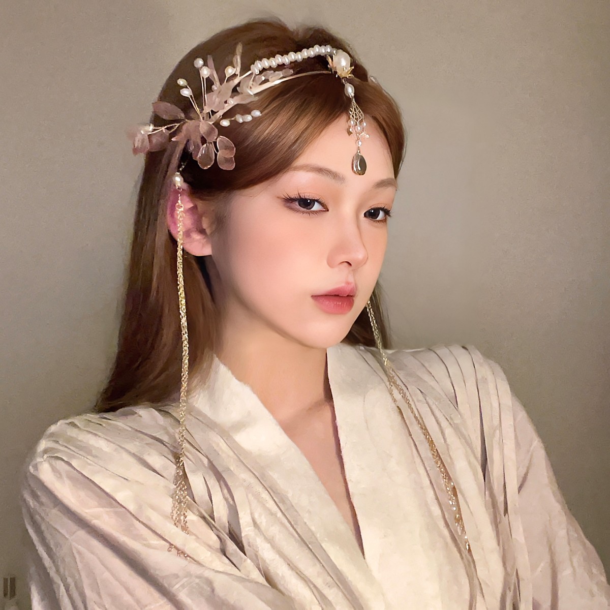 汉服头饰蝴蝶流苏步摇古风仙女森系发箍网红个性拍照古装发饰配饰