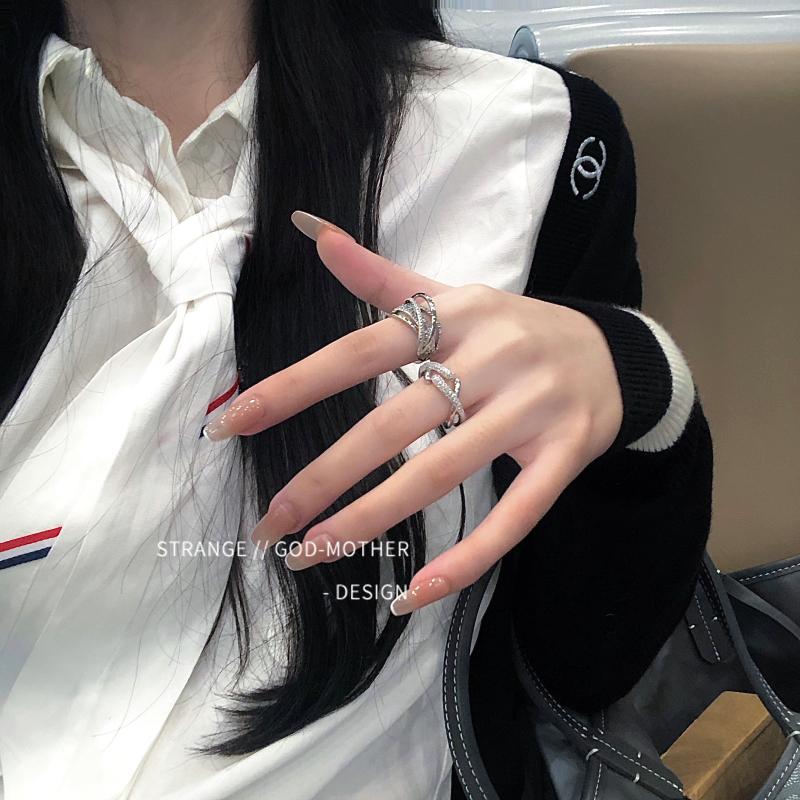 复古排钻高级感轻奢戒指女