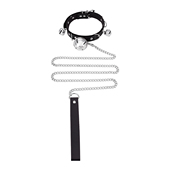 铃铛项圈女颈带链子黑色颈圈choker锁骨链皮质颈环项链脖圈颈链