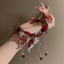 红色蝴蝶项圈个性 小众项链女颈链choker饰品锁骨链脖颈链圣诞节