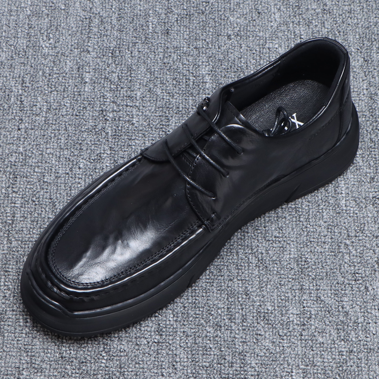 厚底系带商务皮鞋男款年轻人百搭通勤真皮休闲鞋2025新款秋季男鞋