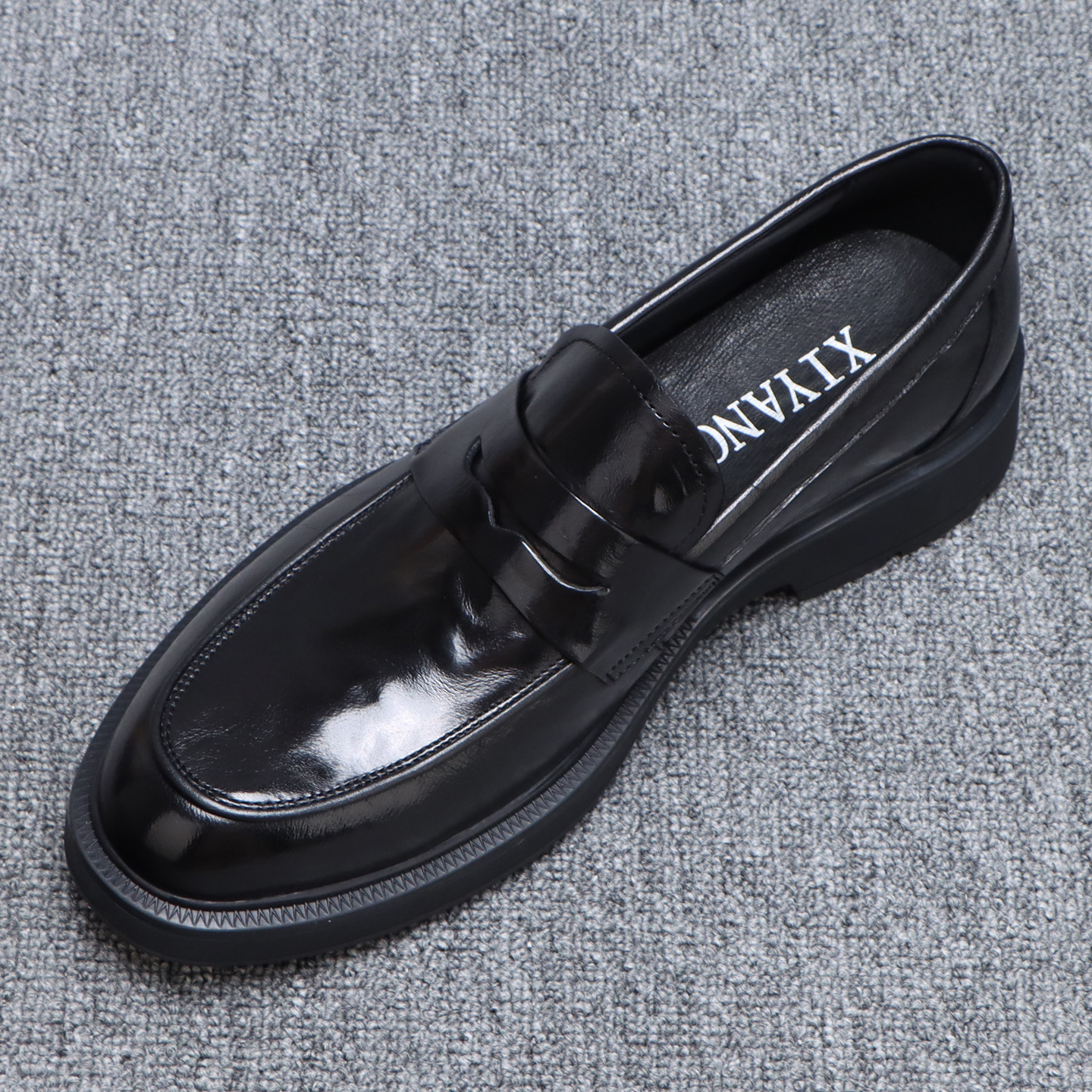 厚底商务休闲男鞋2025新款软底百搭黑色男士皮鞋真皮透气上班鞋子