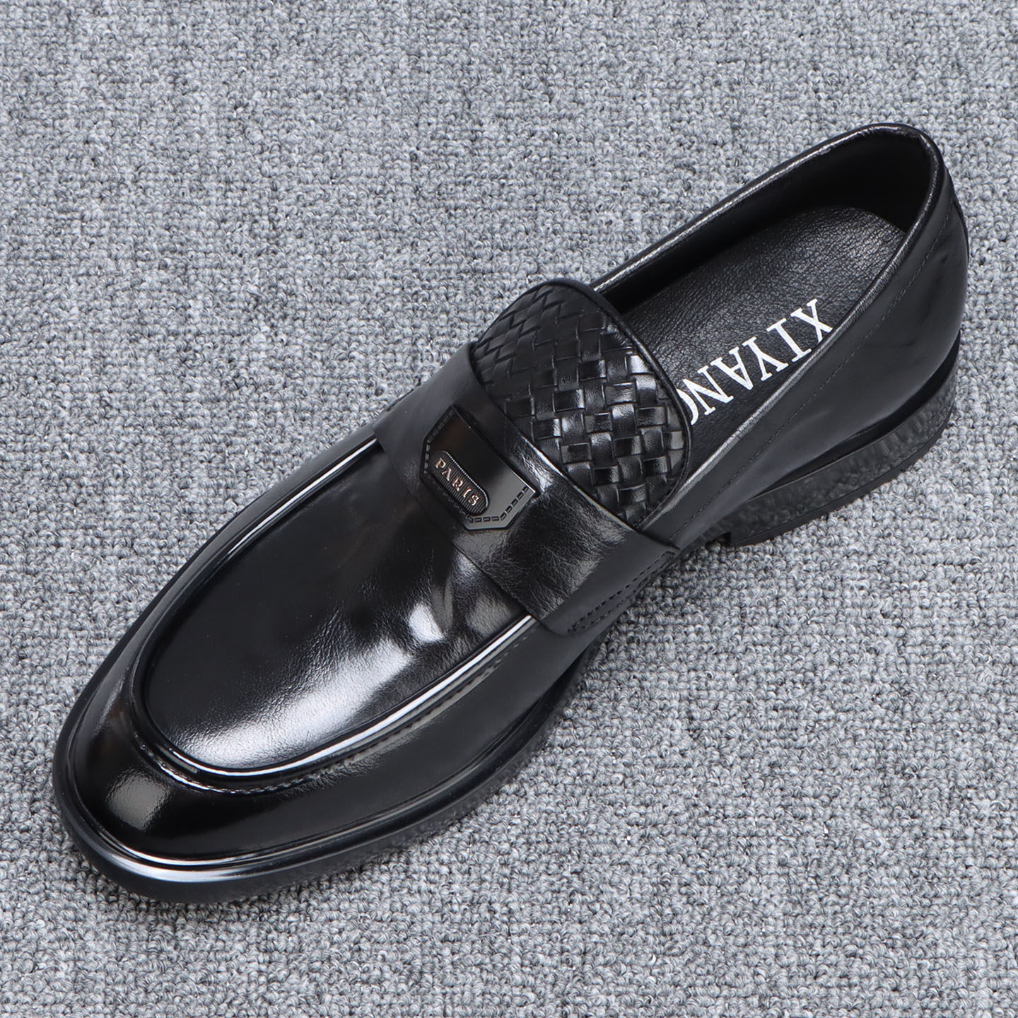 一脚蹬皮鞋男款年轻人软底黑色商务休闲男鞋2025新款软底真皮鞋子