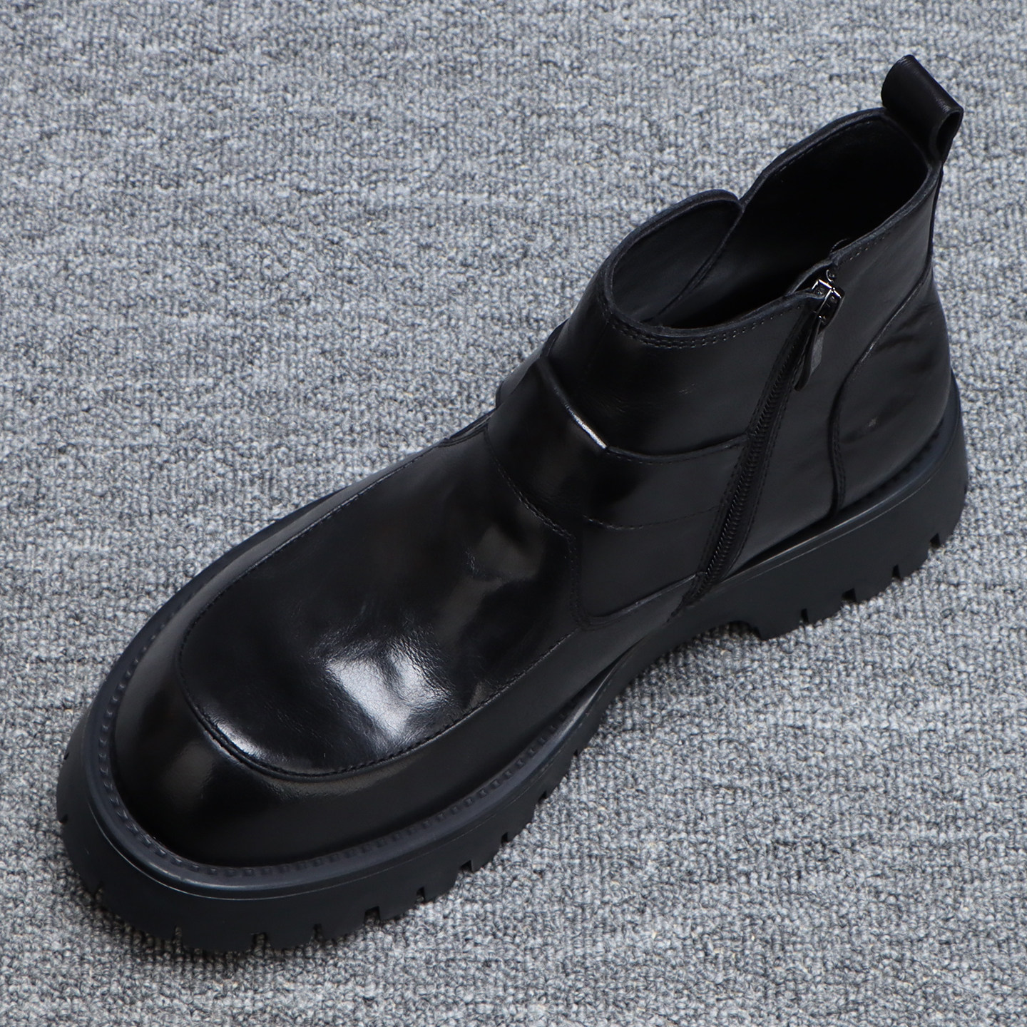 切尔西靴男款真皮2025新款增高厚底短靴英伦风时尚大头男士马丁靴