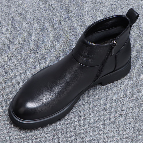 软皮面切尔西靴男款休闲百搭真皮