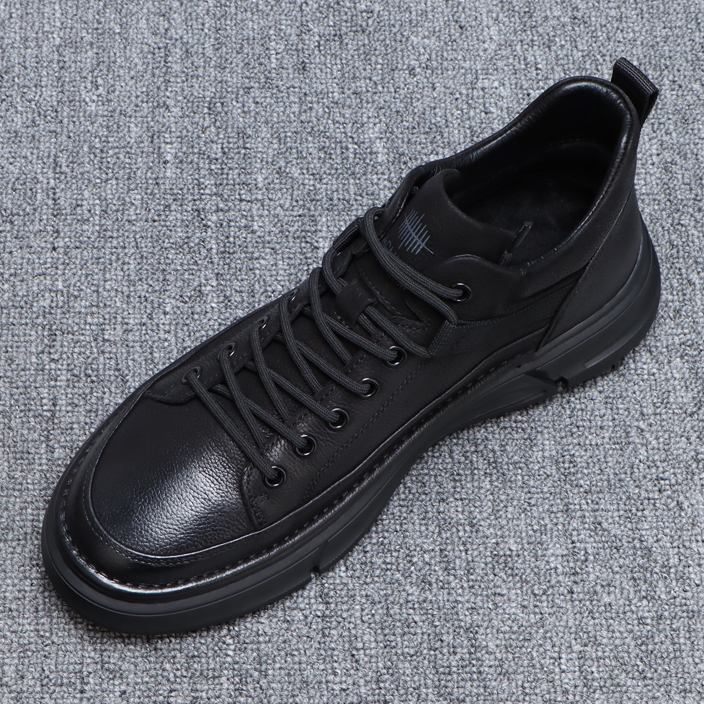 厚底男鞋冬季保暖加绒高帮鞋男