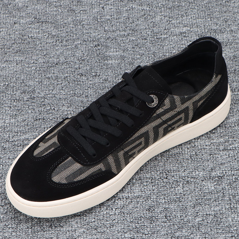 真皮板鞋男春季2025新款休闲男鞋系带透气布鞋男款字母拼接潮鞋,流行男鞋,休闲板鞋,淘宝优惠券,粉丝福利购,淘宝优惠卷