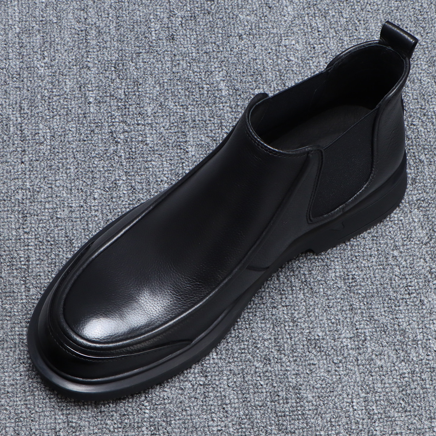 切尔西靴子男真皮百搭休闲高帮皮鞋男款2025新款软底黑色牛皮短靴