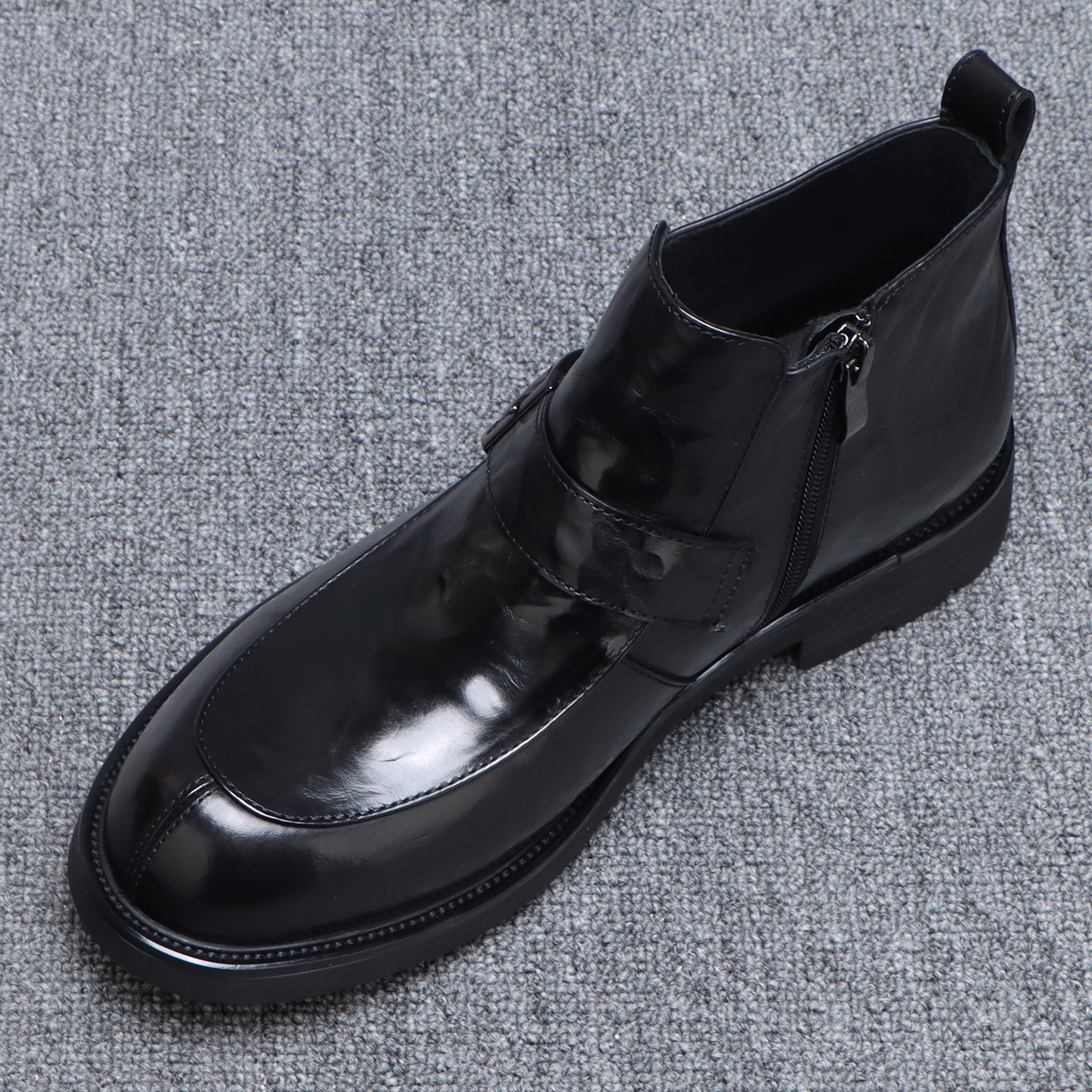 切尔西靴子男休闲高帮皮鞋男款年轻人厚底增高大头短靴秋冬真皮靴