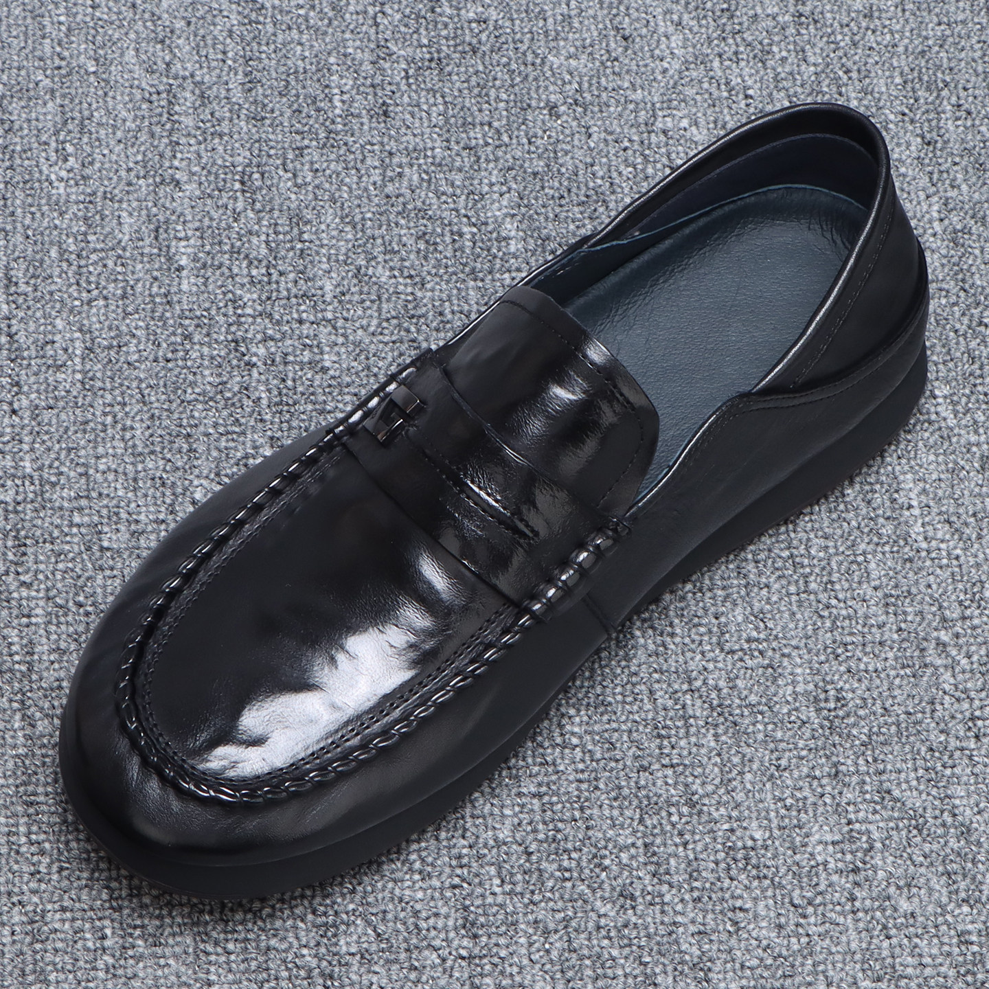 一脚蹬秋季男鞋2025新款软底百搭休闲男士皮鞋真皮舒适驾车豆豆鞋,流行男鞋,乐福鞋（豆豆鞋）,淘宝优惠券,粉丝福利购,淘宝优惠卷