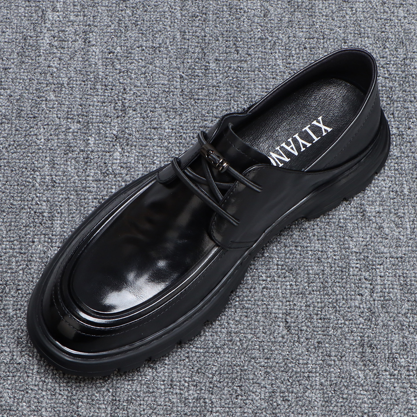 休闲皮鞋男款软皮面真皮黑色百搭商务牛皮男鞋2026新款一脚蹬鞋子