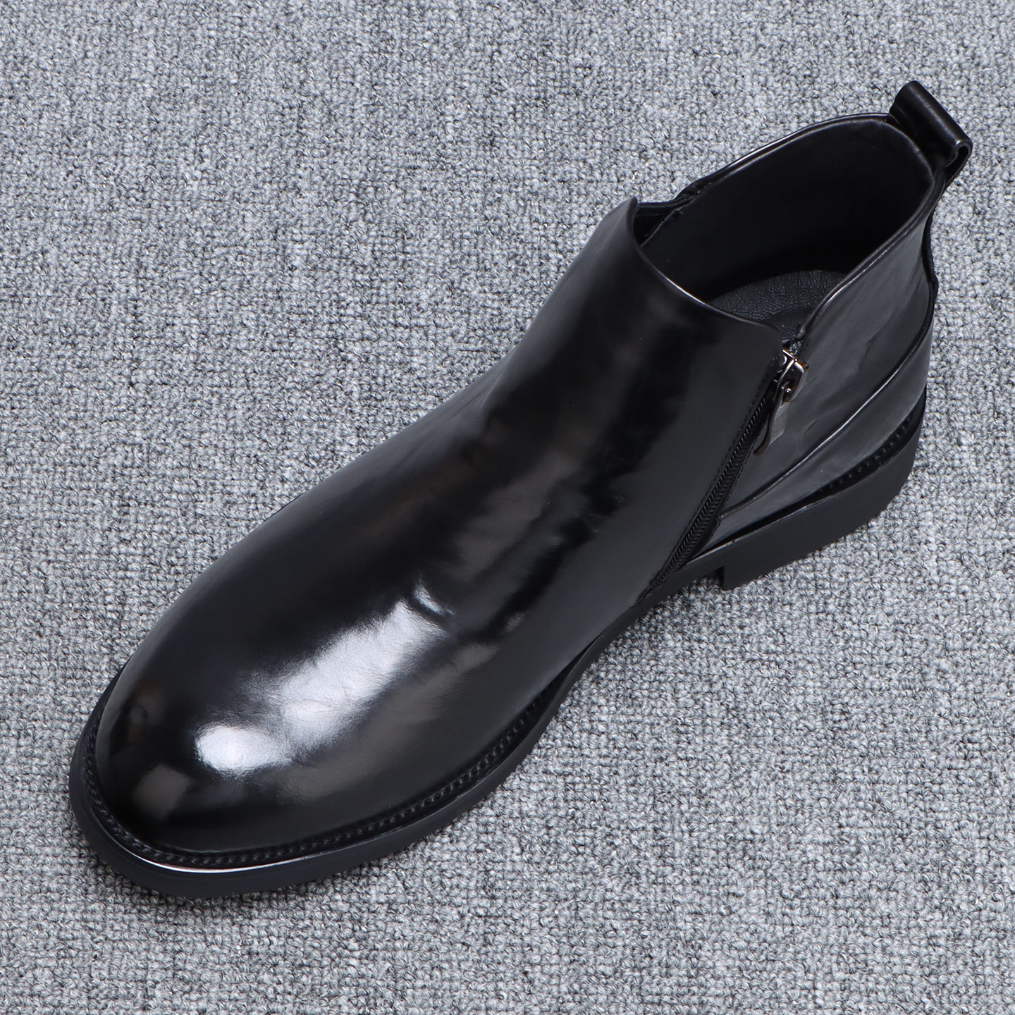 切尔西靴男款百搭手抓胎牛皮休闲高帮皮鞋男真皮英伦风青少年靴子