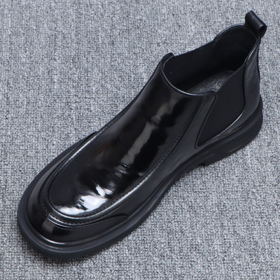 秋季男鞋2025新款高帮休闲皮鞋