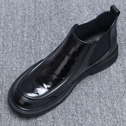 秋季男鞋2025新款高帮休闲皮鞋