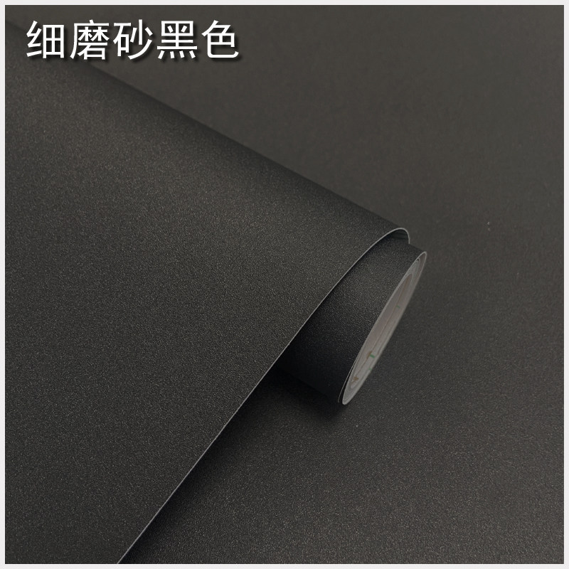防水PVC自粘墙纸壁纸 加厚即时贴广告刻字纸衣柜翻新纯色磨砂黑色