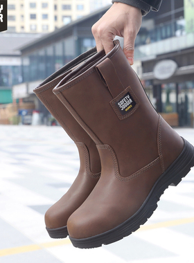 SafetyJogger安全靴鞍琸宜劳保靴ALASKA牛皮防砸防刺棕色油田靴子