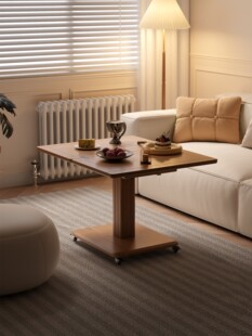 实木折叠茶几可升降小户型客厅家用沙发边柜可移动小餐桌边几