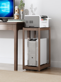 实木电脑主机支架桌下桌面盒放置柜床头边桌移动边柜咖啡桌储物架