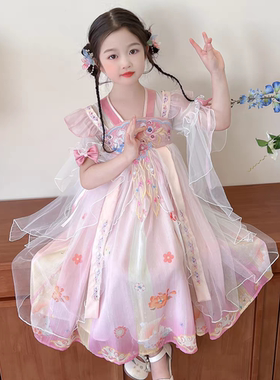 六一女童2026新款中式古风演出套装儿童夏季超仙女孩公主裙
