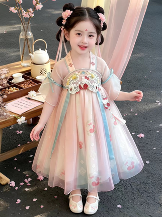 女童2026新款夏季儿童古风超仙公主裙小女孩古装中国风连衣裙