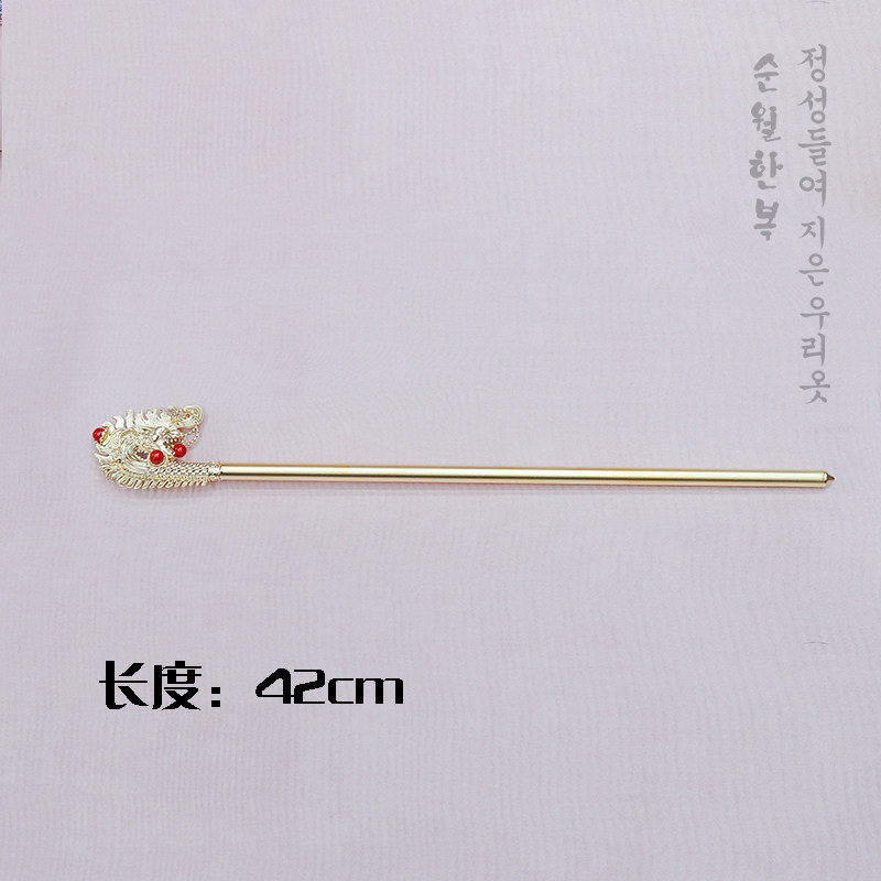 韩国原装进口韩服头饰宫廷风皇后龙头发簪新娘婚礼演出摄影道具