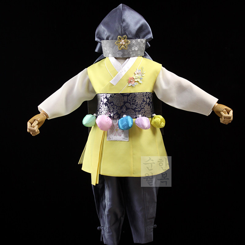 儿童民族男童帅气传统韩服韩国宫廷贵族周岁男孩韩服sy-n00026