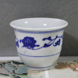 60年代70年代景德镇青花茶杯瓷杯酒杯怀旧装饰道具摆设民俗老瓷杯